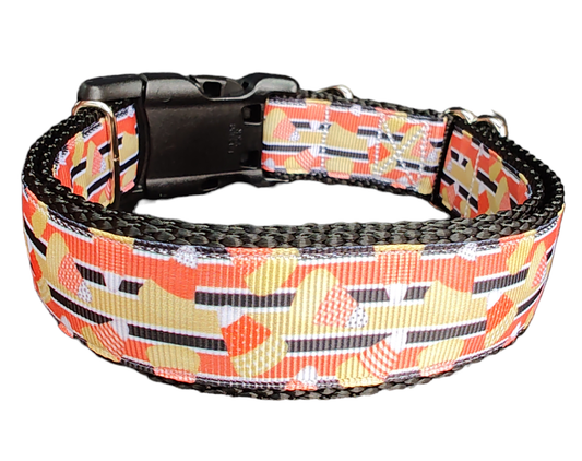 Halloween Candy Corn Nylon Dog Collar