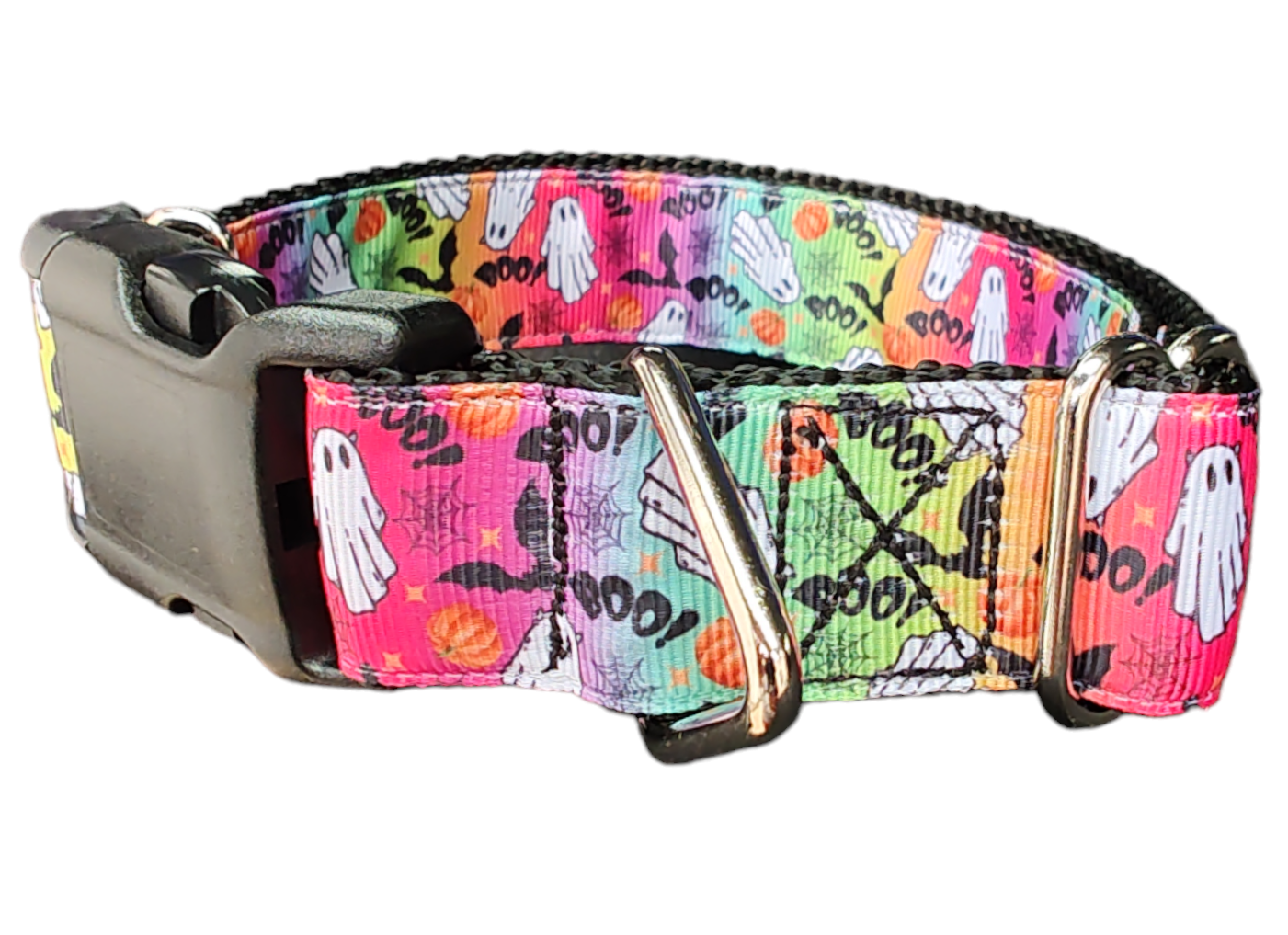 Halloween Rainbow Ghosts Nylon Dog Collar