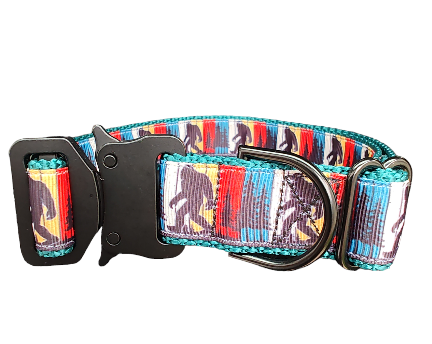 Bigfoot Sasquatch Green Nylon Dog Collar MD, LG, XL, Leash