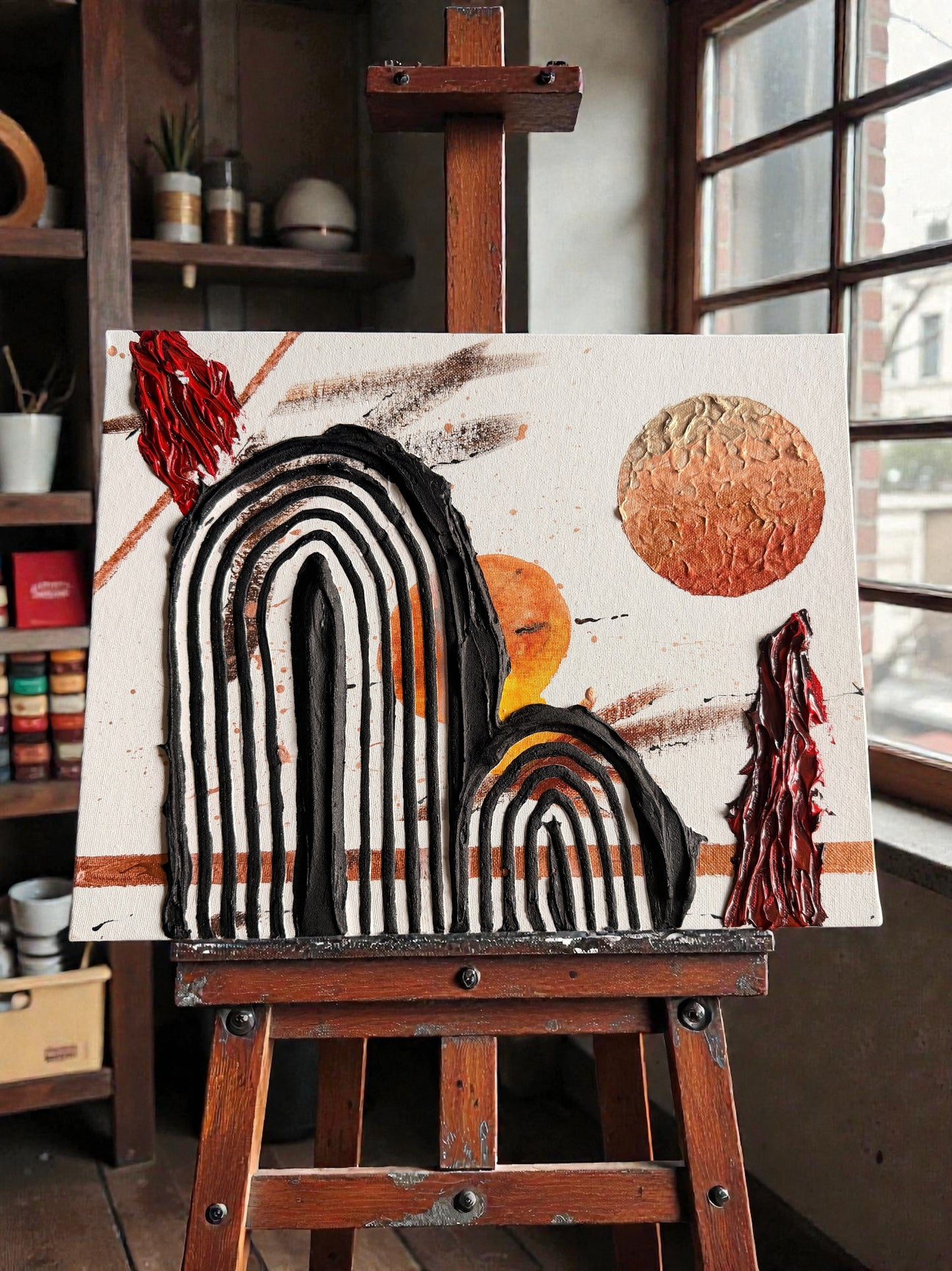 Abstract Canvas Plaster Painting