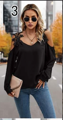 Cold Shoulder long Sleeve Top with Floral Cut outs