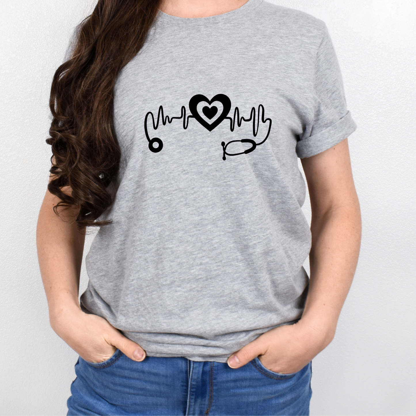 Nurse Love Heartbeat  Graphic T Shirt