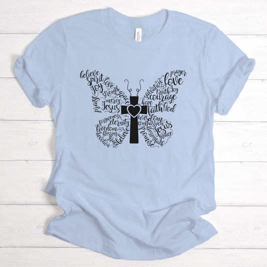 Butterfly with Words Graphic Tee