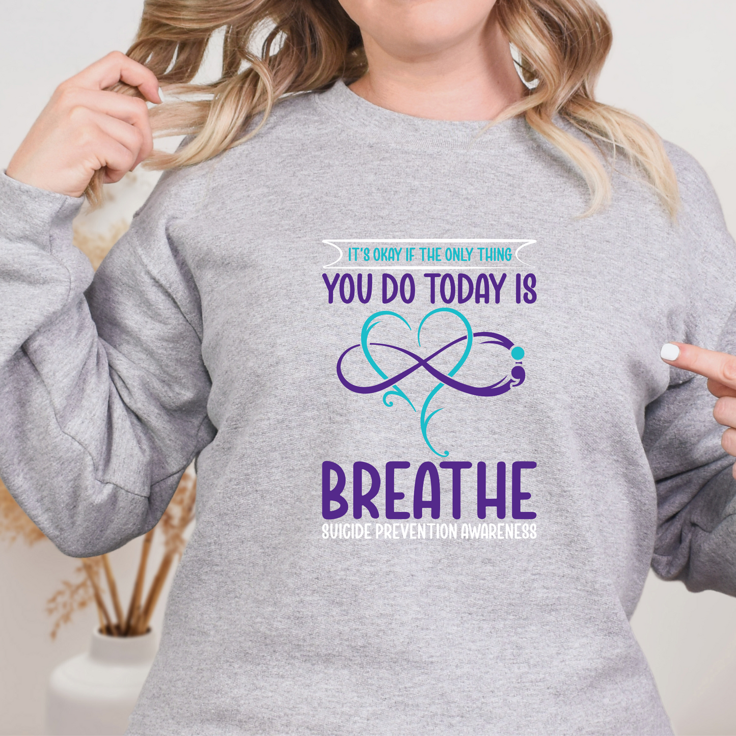 Its okay if you only breathe today  Graphic Tee hi