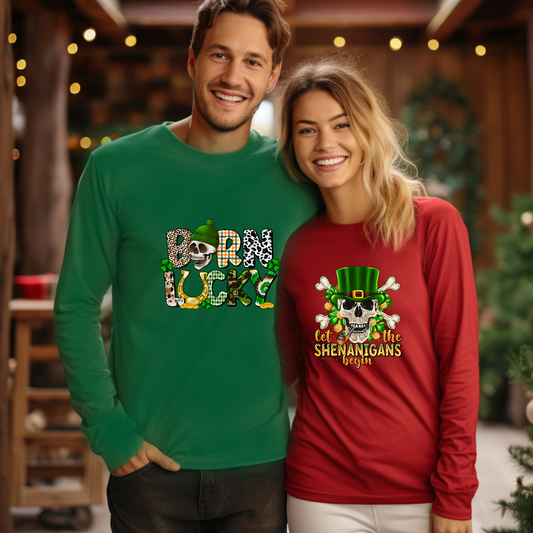 Born Lucky Long Sleeve Graphic Shirt