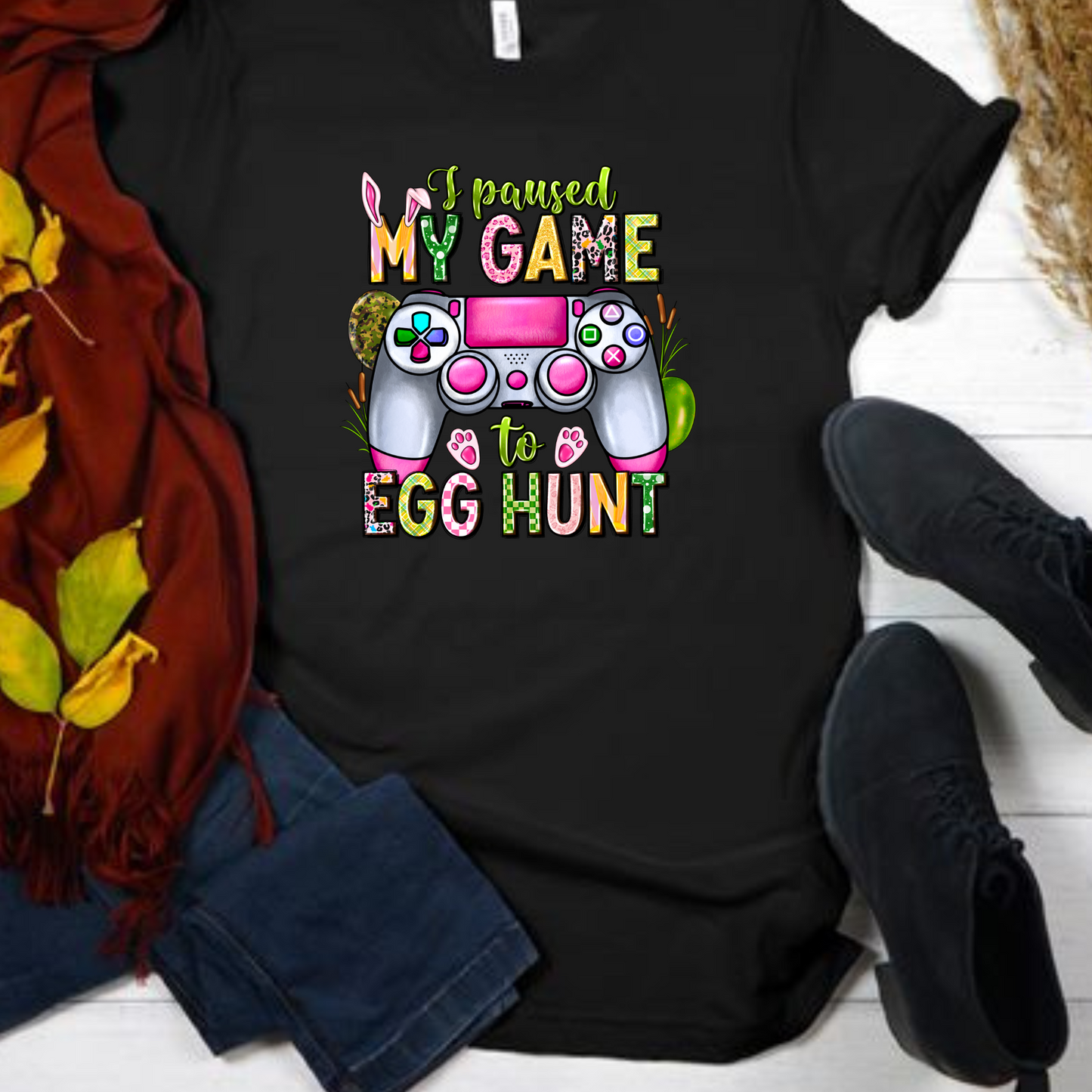 I paused the game to Easter Hunt  Graphic Shirt