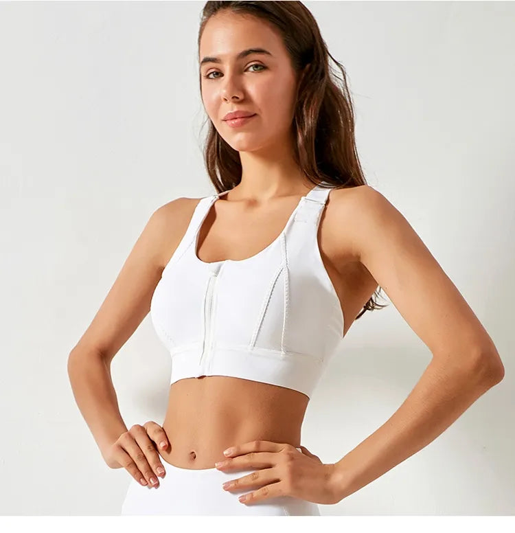 Front Zipper High Impact Athletic Bra