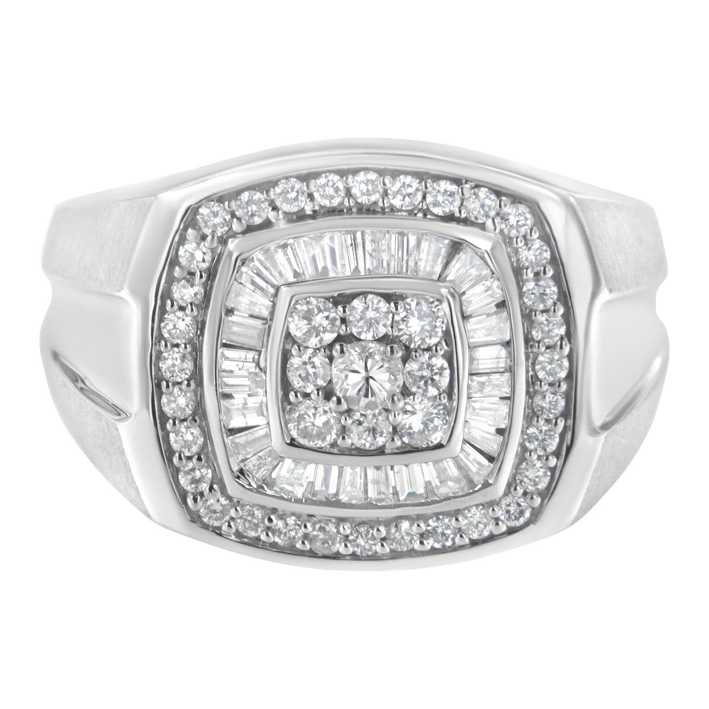 14K White Gold Men's Diamond Band Ring (1 cttw, H-I Color, SI1-SI2 Clarity)