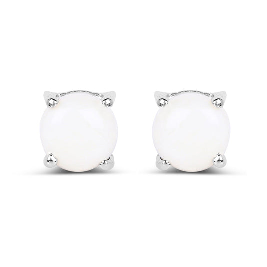 1.18 Carat Genuine Opal .925 Sterling Silver Earrings