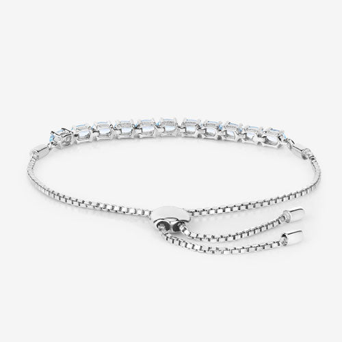 2.75 Carat Genuine Blue Topaz .925 Sterling Silver Bracelet