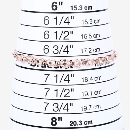 1.35 Carat Genuine Morganite .925 Sterling Silver Bracelet