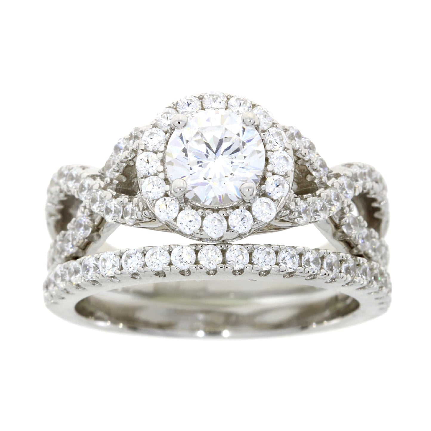 Natural Cubic Zirconium CZ SS Bridal Sterling Silver