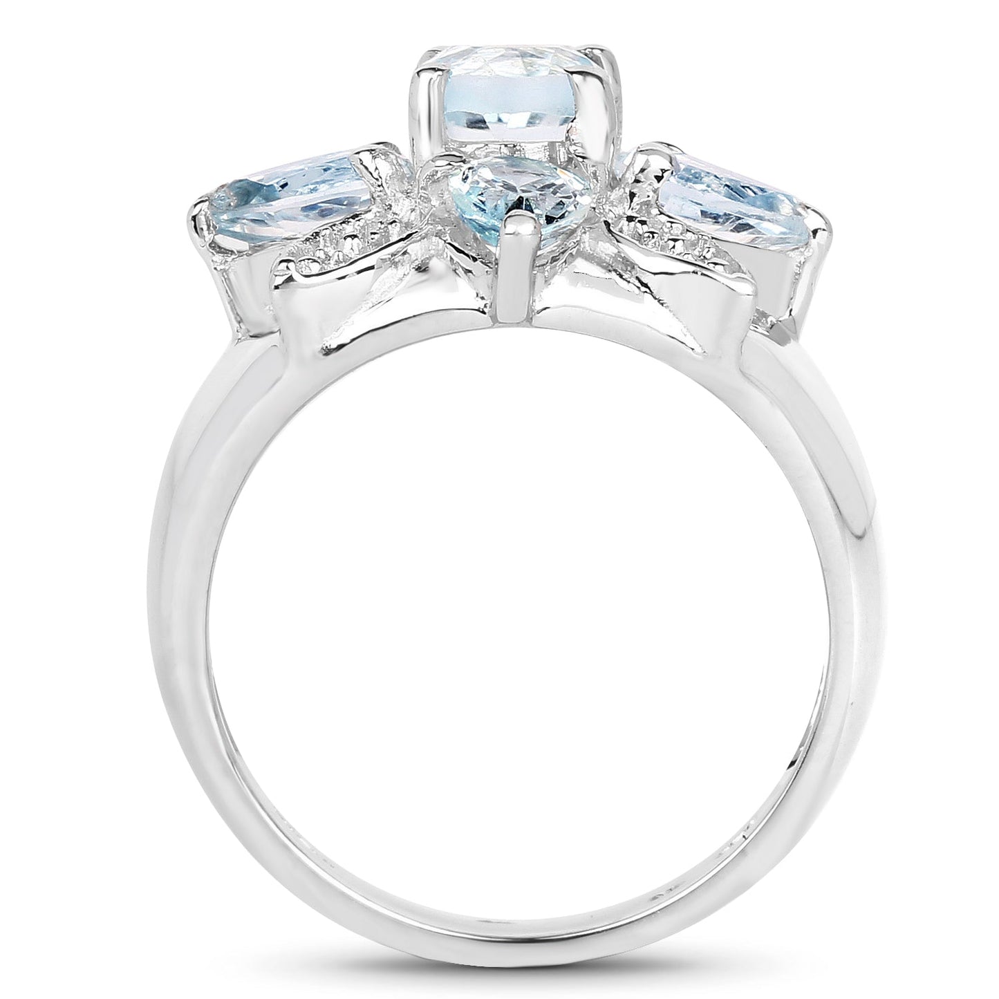 2.92 Carat Genuine Blue Topaz .925 Sterling Silver Ring