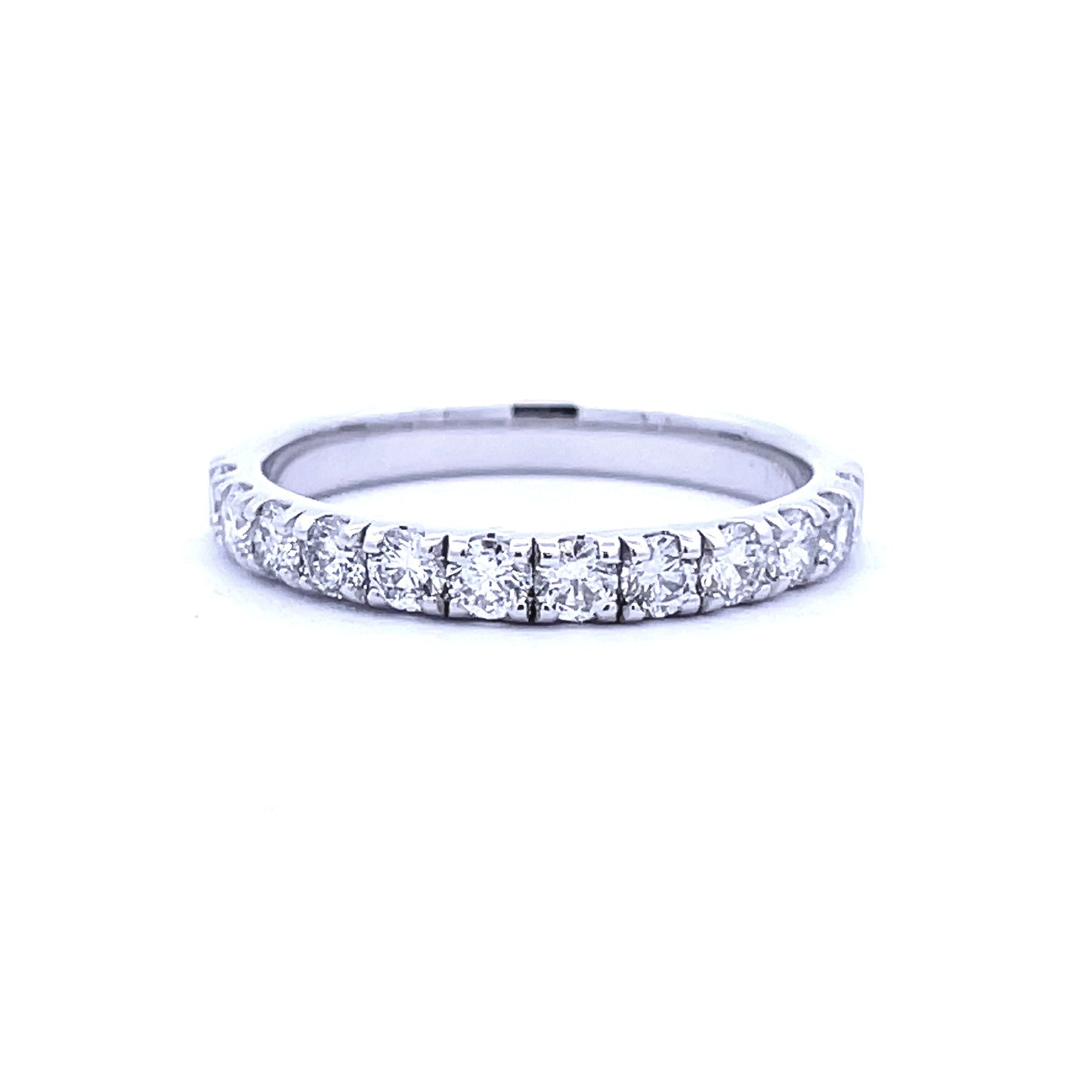 Natural .75ct Diamond Wedding Band Ring 14KT White Gold