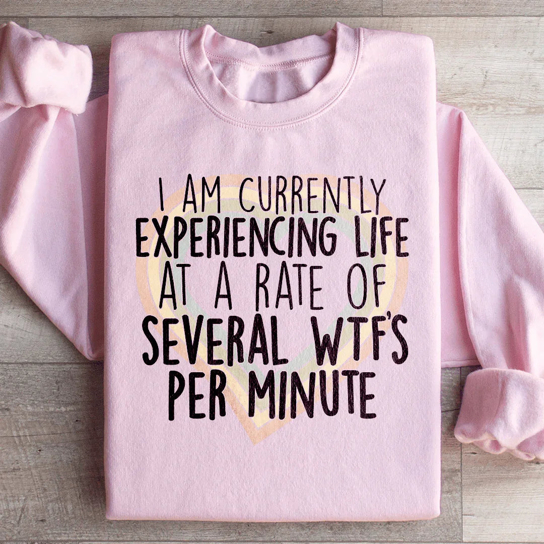 Currently Experiencing Life At A Rate Of Several Wtf's Per Minute Sweatshirt