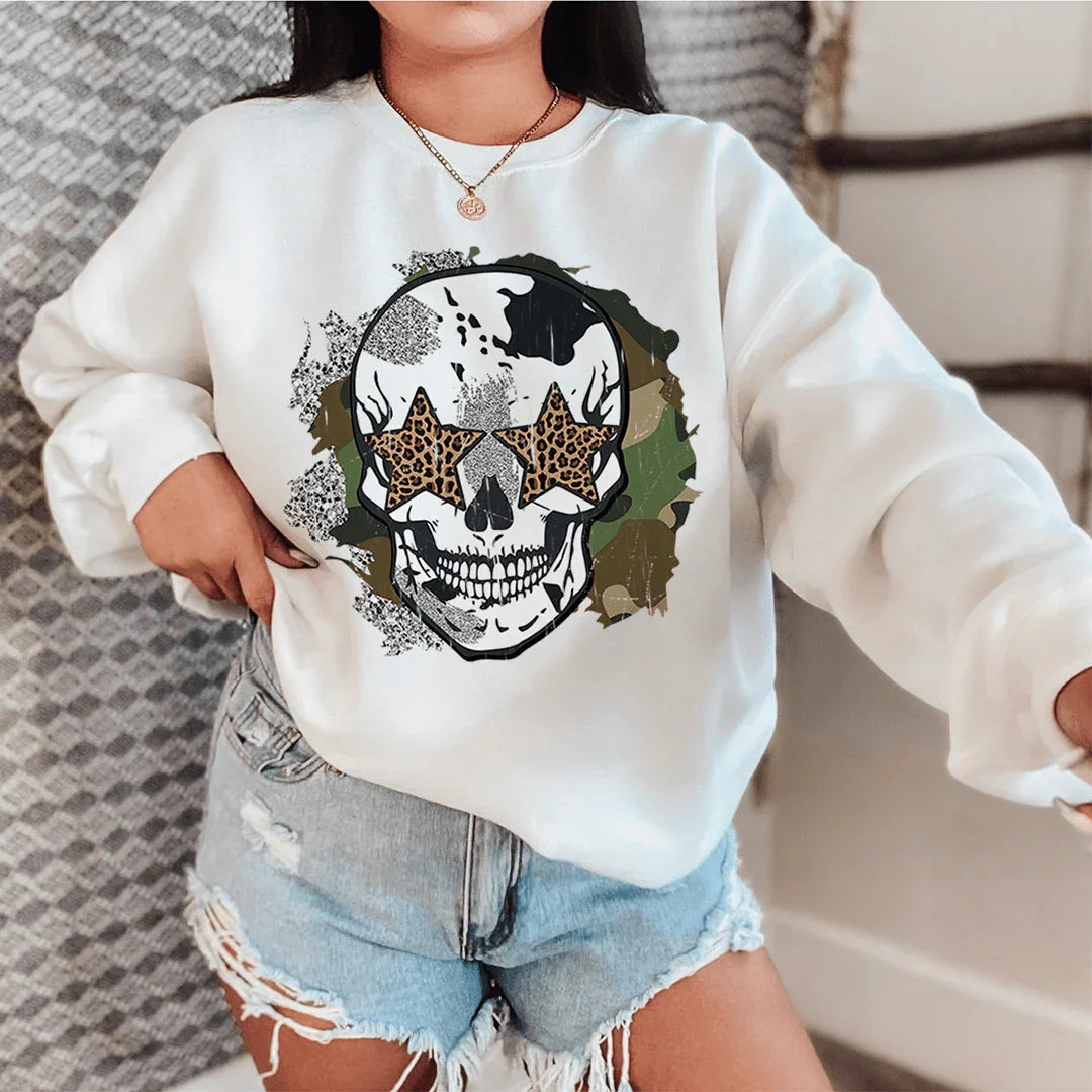 Distressed Skull Sweatshirt