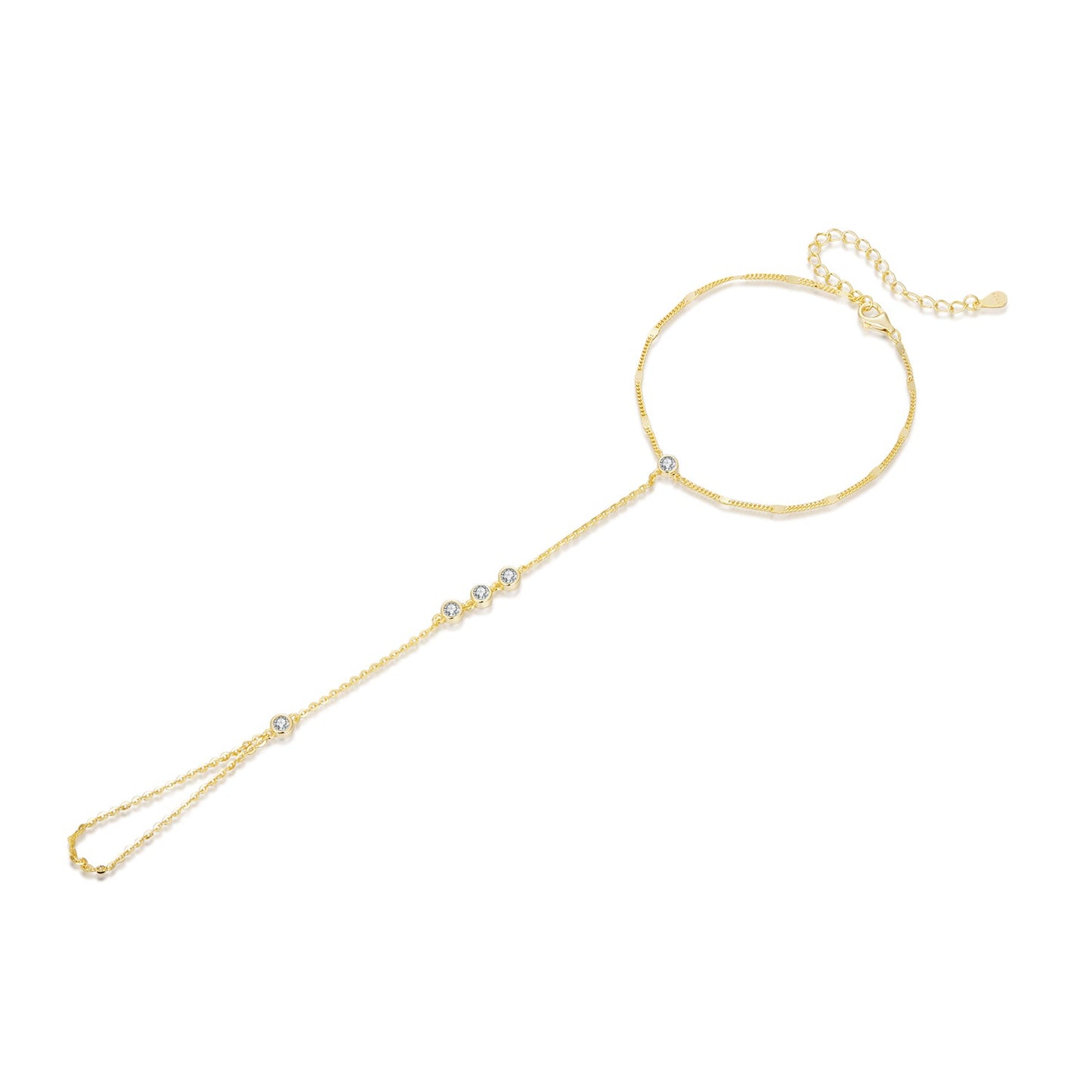 925 Sterling Silver White Gold Plated Adjustable Bracelet for Women