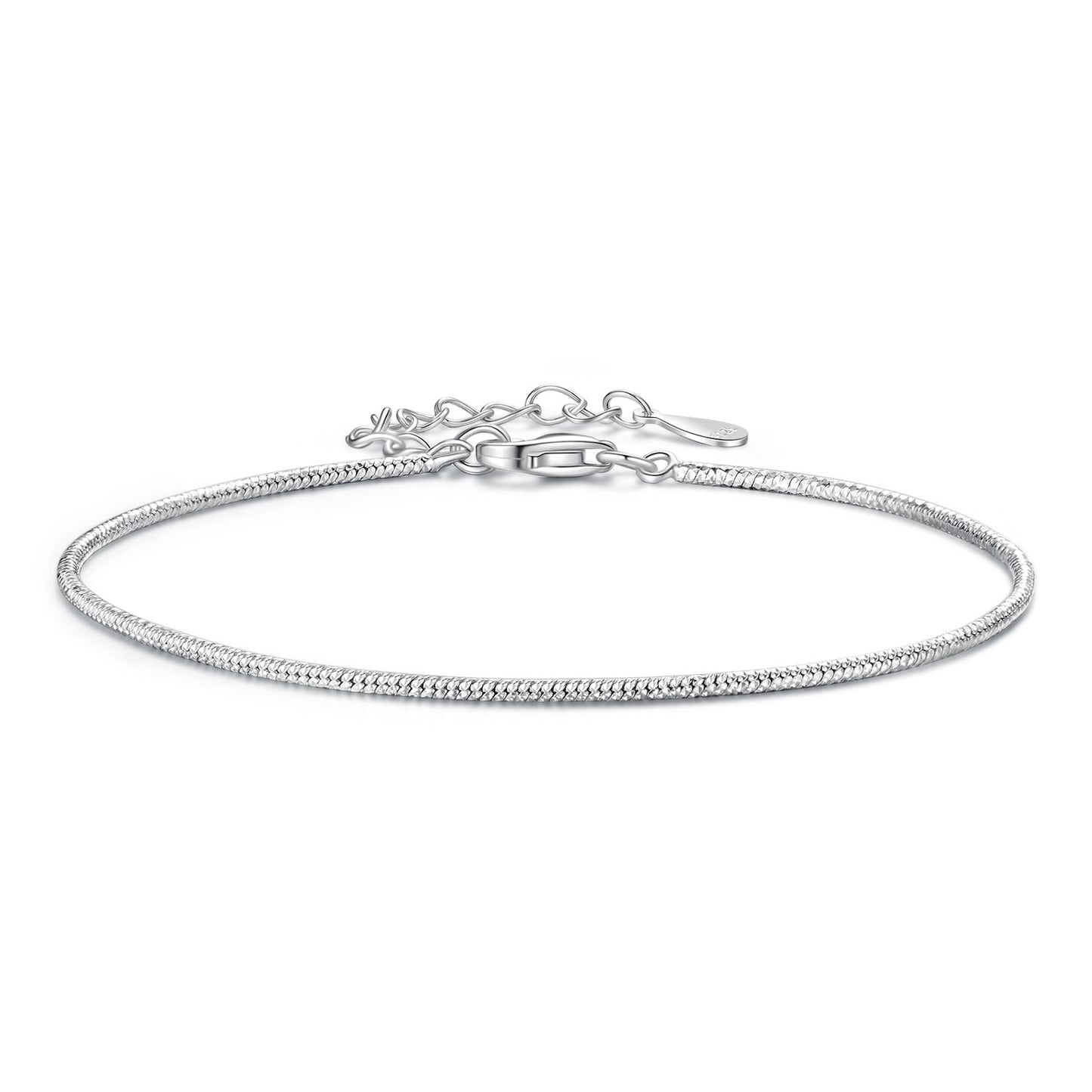 925 Sterling Silver Plated White Gold Adjustable Bracelet for Women