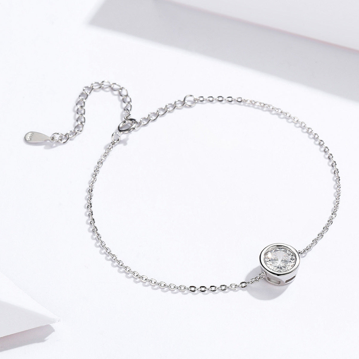 925 Sterling Silver & Platinum Plated CZ Bracelet for Women