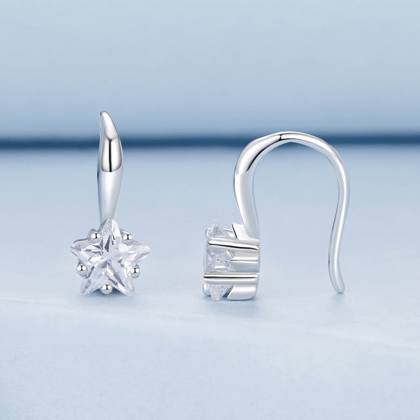 925 Sterling Silver Earrings with Pave Setting CZ 12*5mm for Women