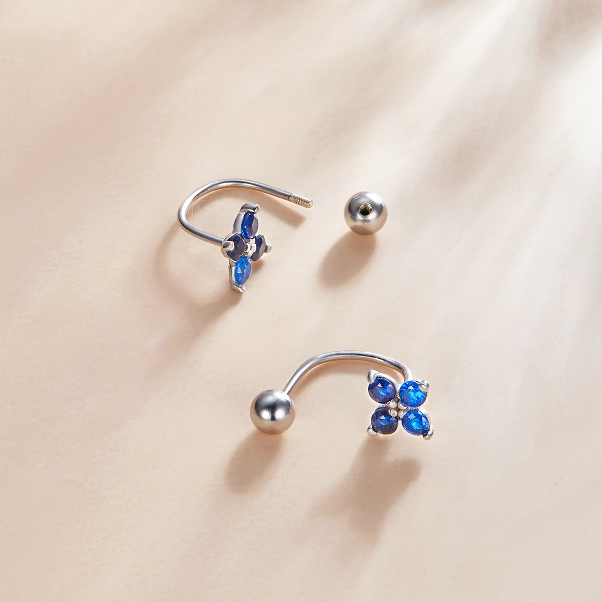 925 Sterling Silver Earrings with Pavé CZ & Platinum Plating for Women