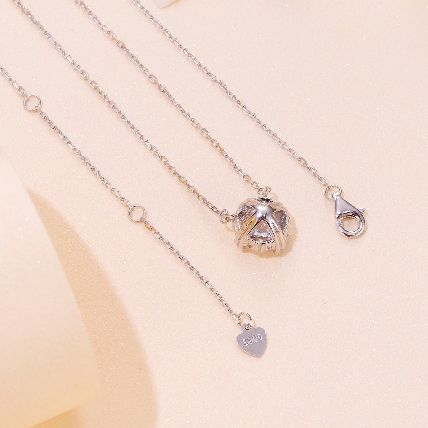 925 Sterling Silver Moissanite 1.0 Carat Necklace with Pavé Setting for Women