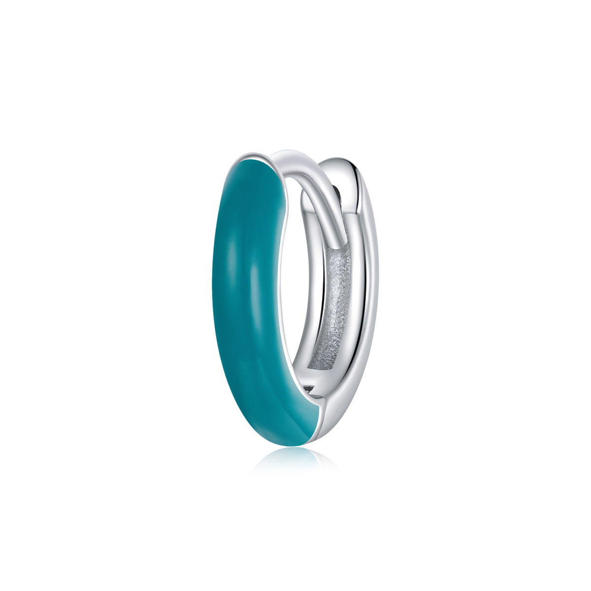 925 Sterling Silver Enamel Earrings 0.7cm for Women