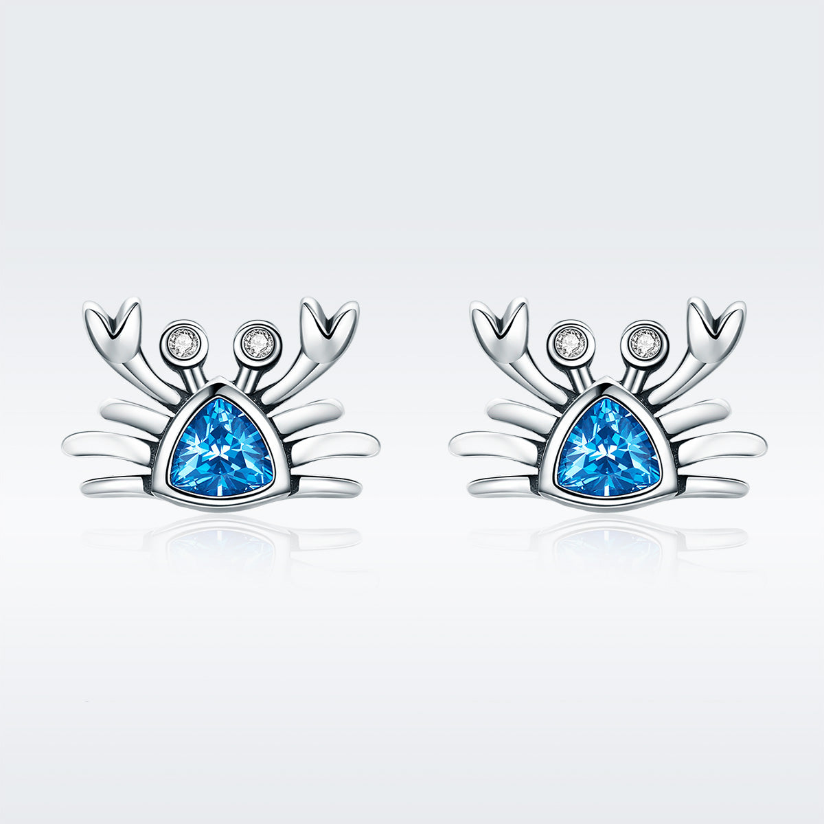 925 Sterling Silver Oxidized CZ Earrings 0.7cm x 1cm for Women