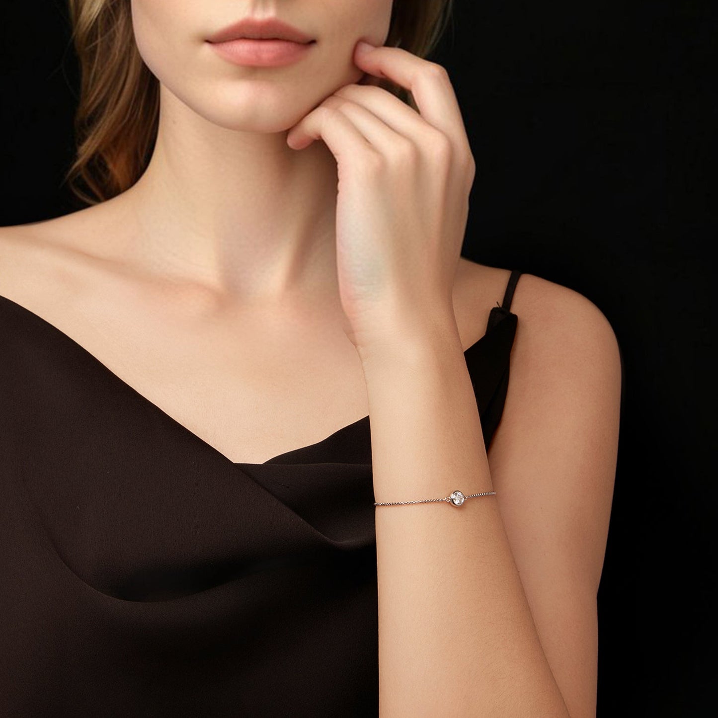925 Sterling Silver 0.50 Carat Moissanite Bracelet for Women