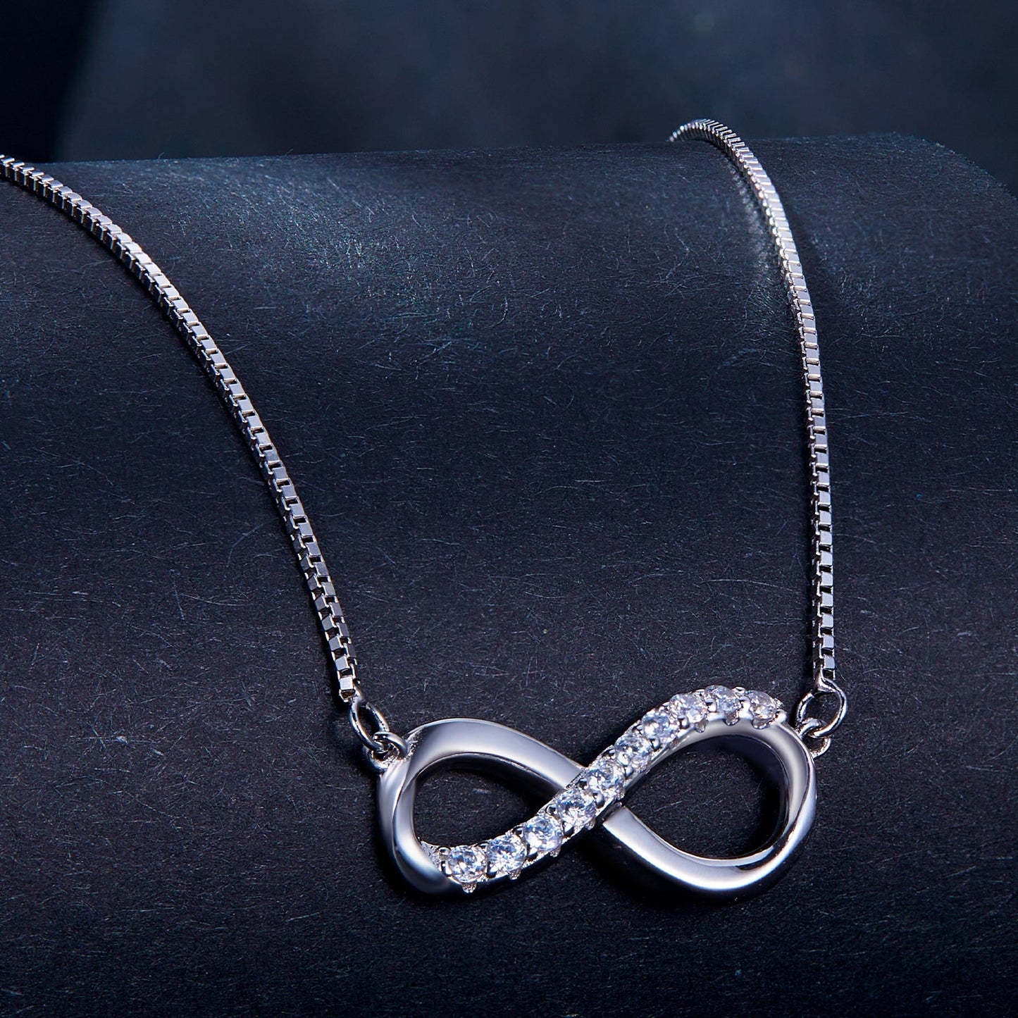 925 Sterling Silver Moissanite 1.5mm Necklace 400+50mm for Women