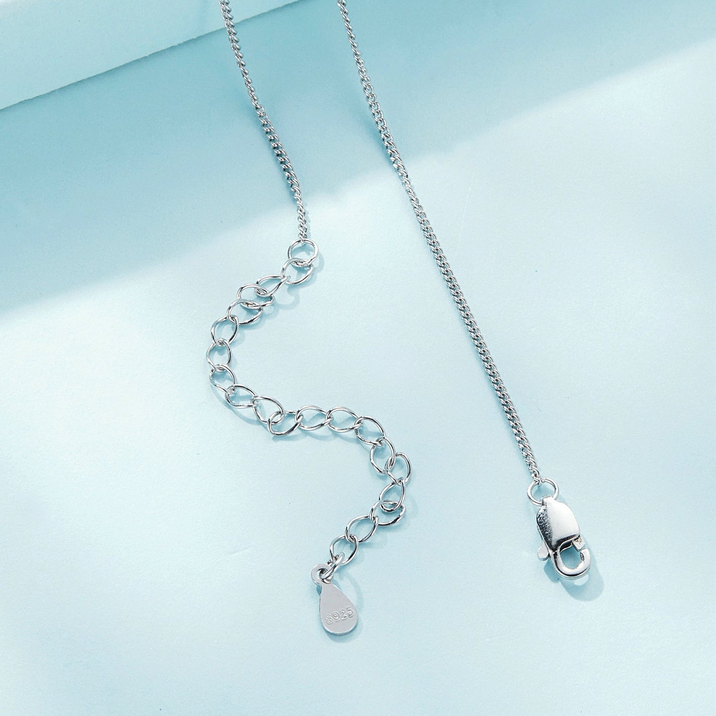 925 Sterling Silver Necklace with Pavé Setting CZ 21*16mm Pendant