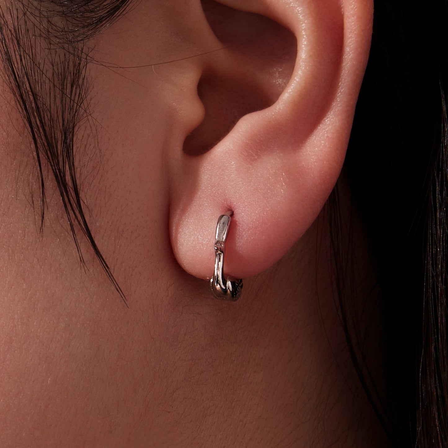 925 Sterling Silver Plated White Gold Hoop Earrings for Women