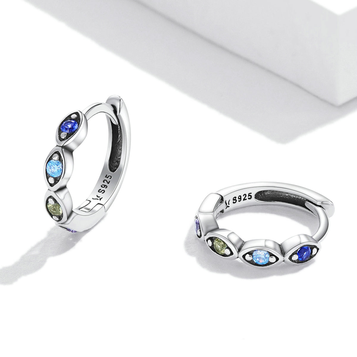 925 Sterling Silver Pavé Setting Earrings with CZ Stone