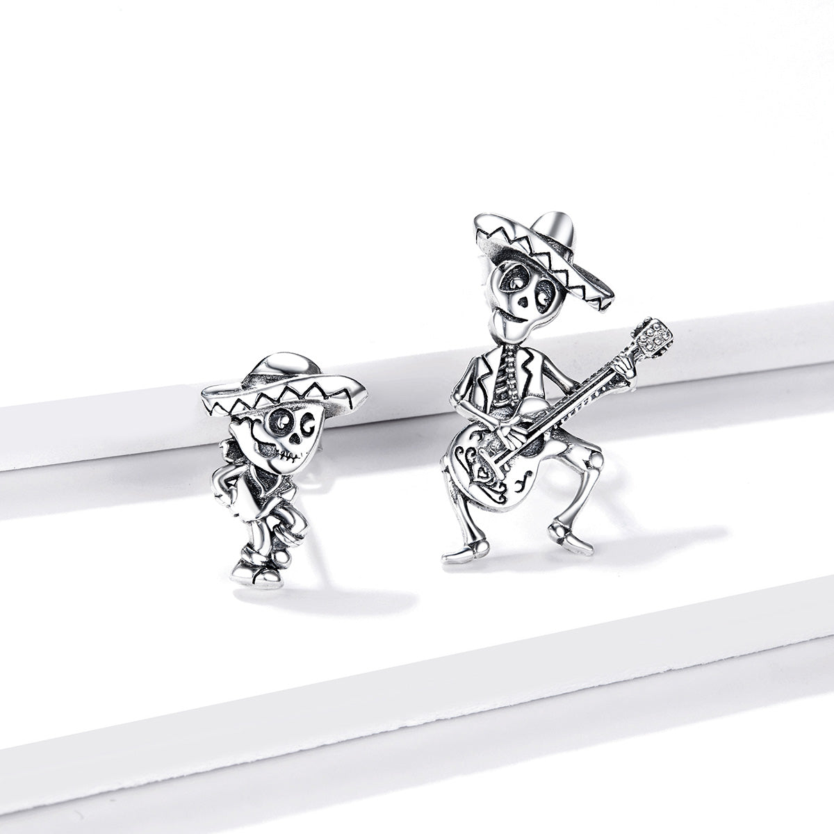 S925 Oxidized Silver Earrings Size 1.5*1cm, 2.4*1.3cm for Women