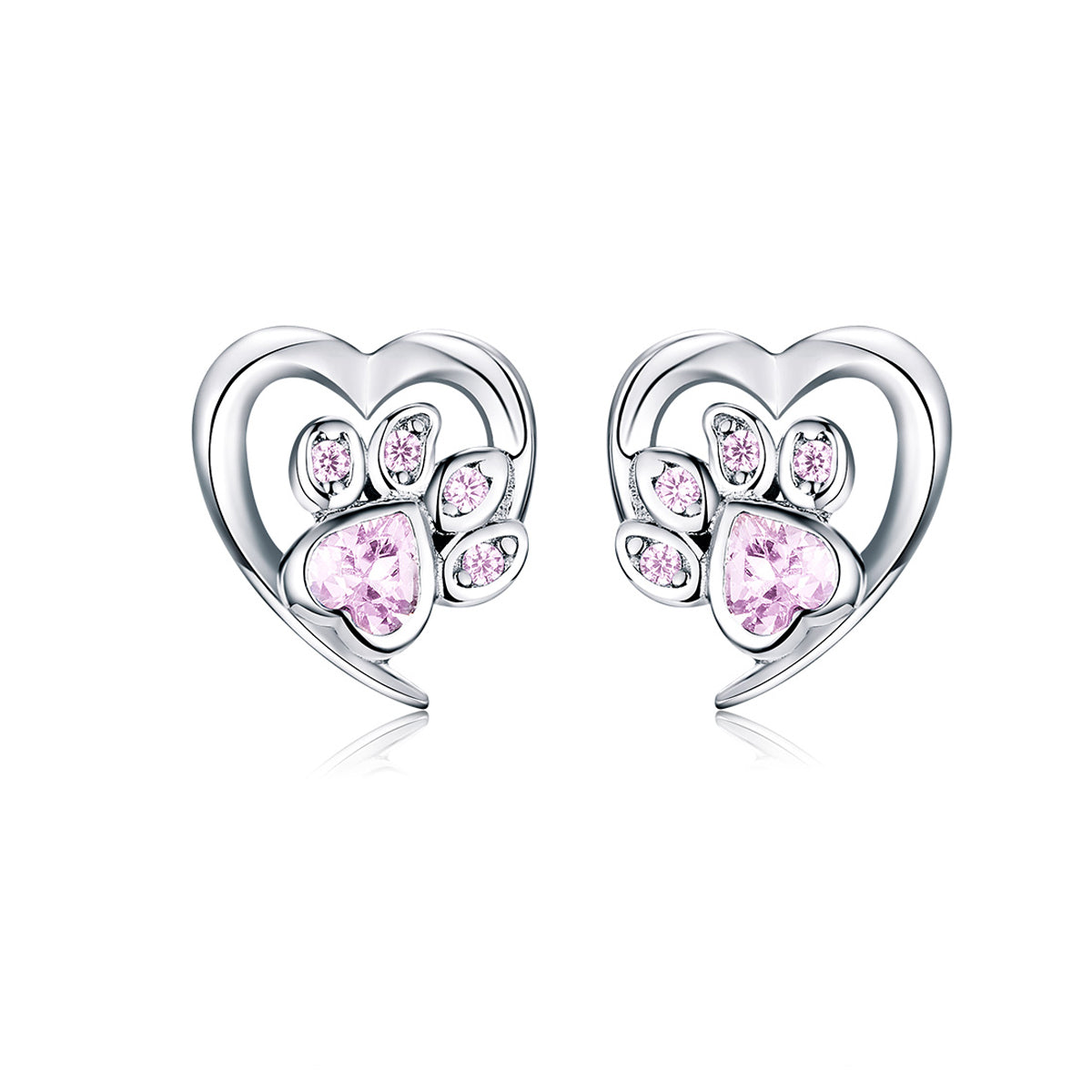 925 Sterling Silver Earrings with Pavé Setting CZ, 0.9cm for Women