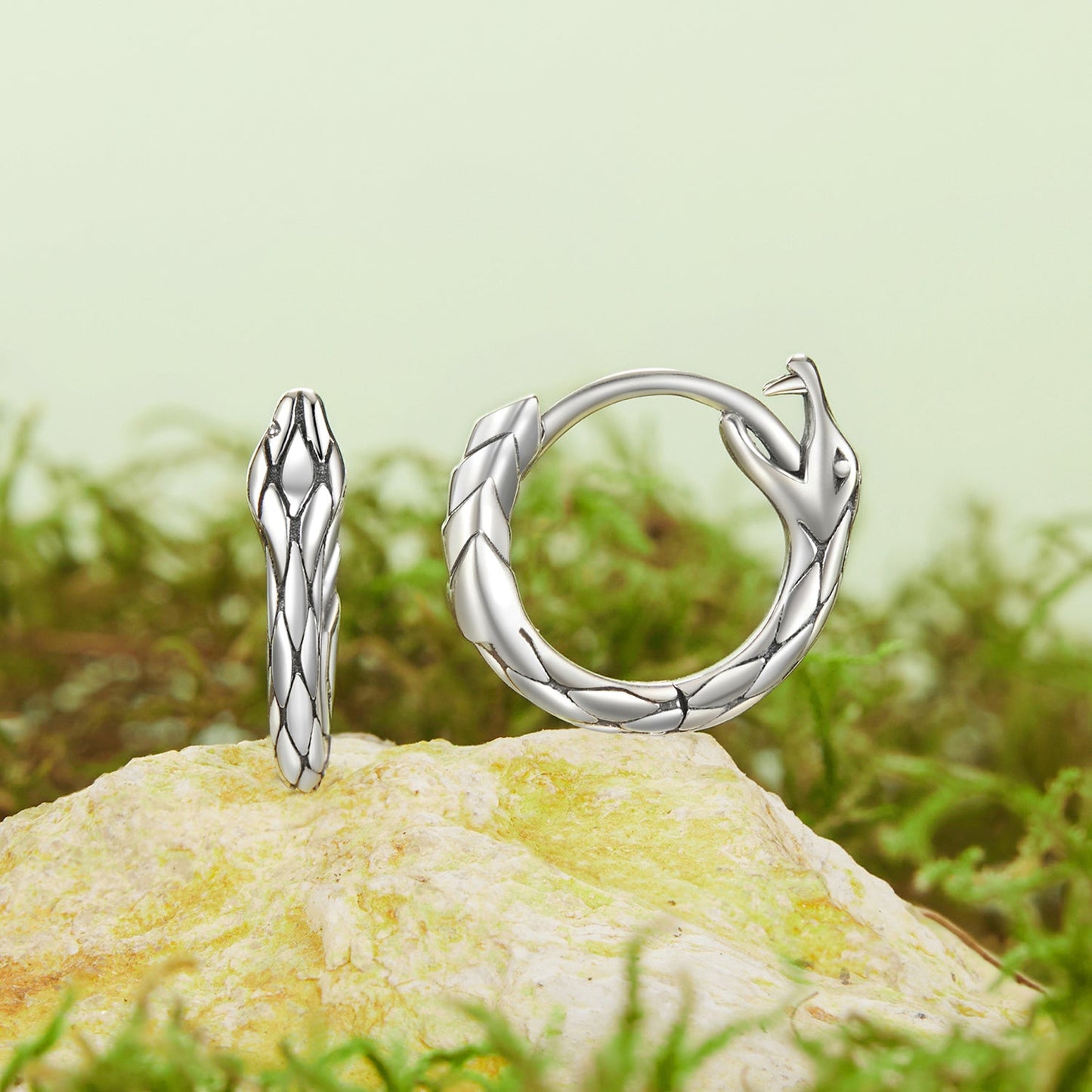 925 Sterling Silver Earrings for Women, Oxidized Silver, 1.4x0.35 cm