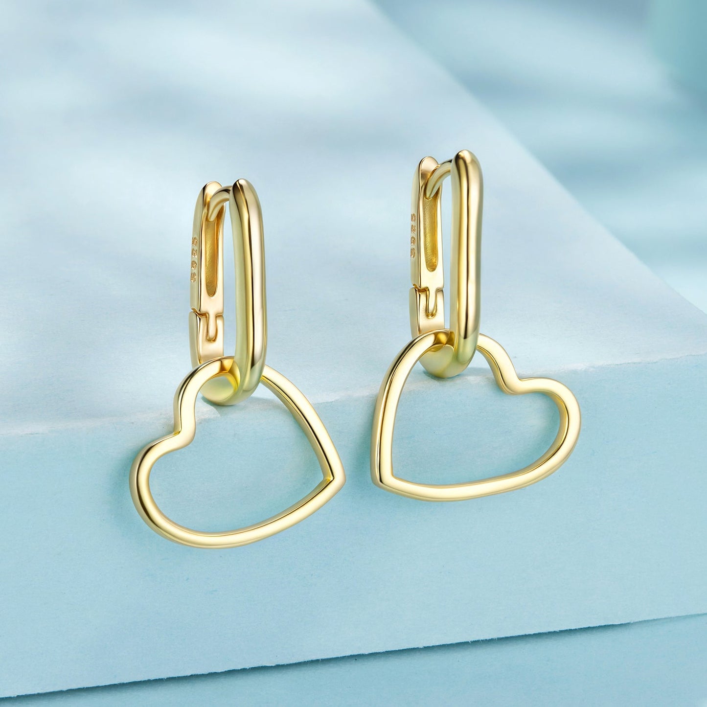 925 Sterling Silver Earrings with Love Pendant for Women