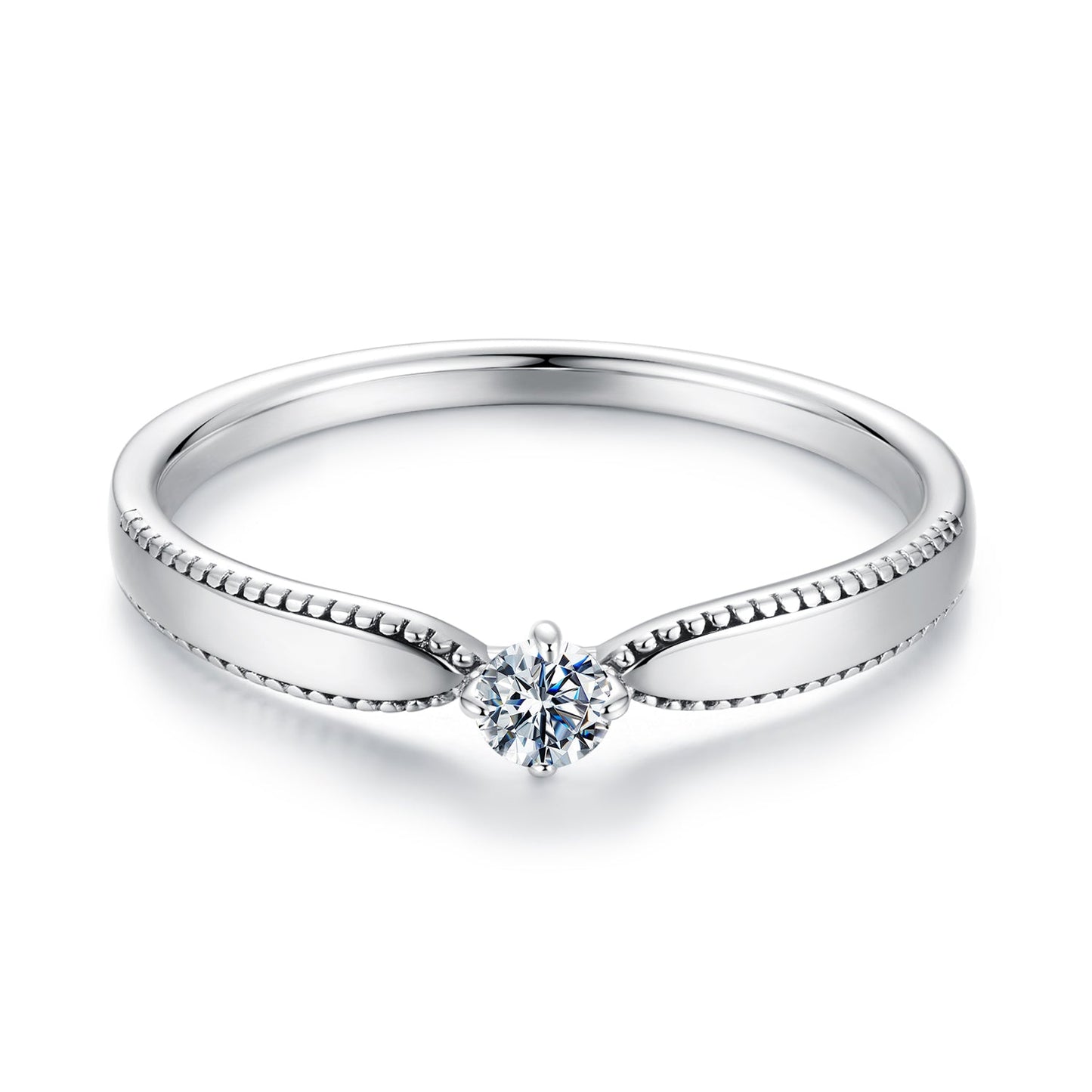 925 Sterling Silver Moissanite Ring Size 6 for Women