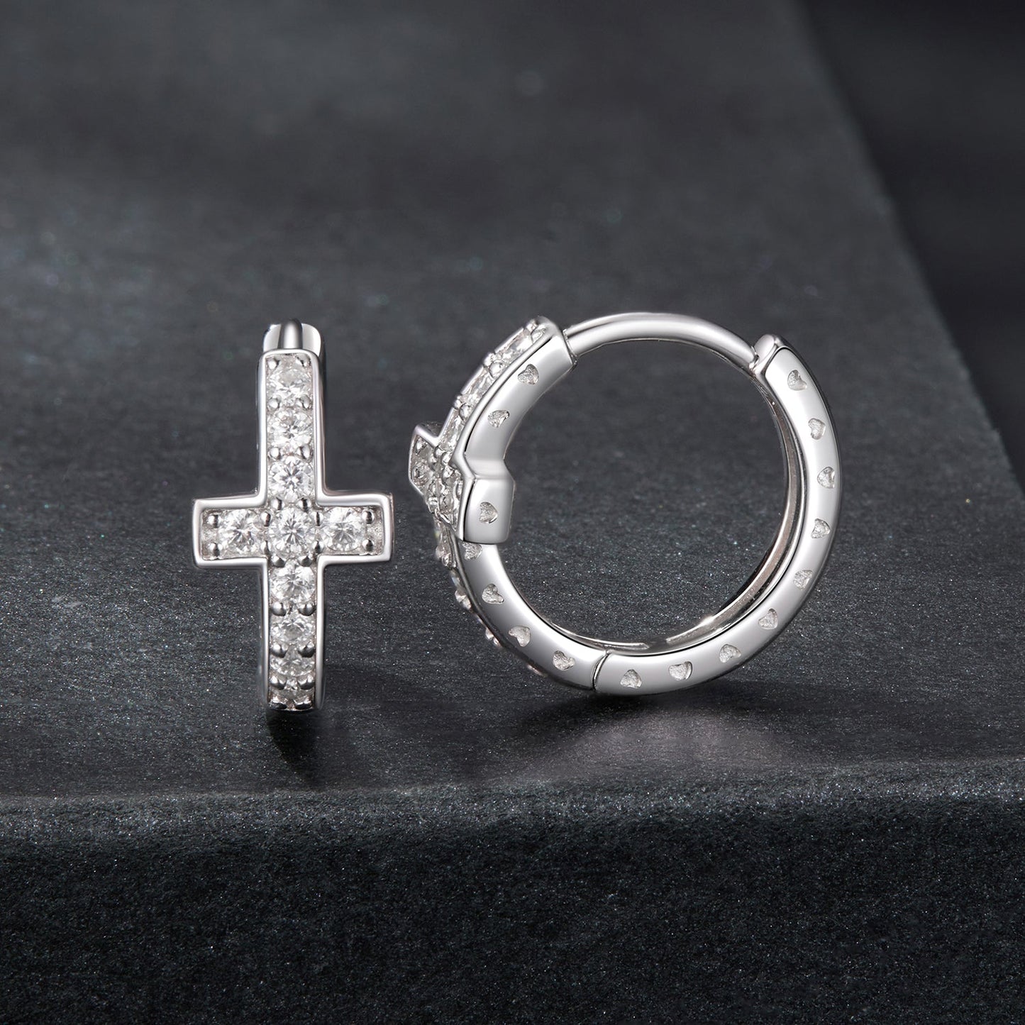 925 Sterling Silver Moissanite Earrings 1.3cm for Women