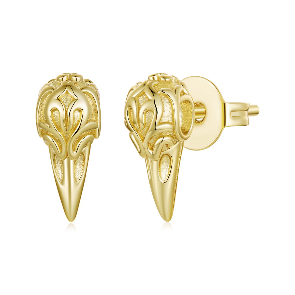 925 Silver Needle Gold Plated 1.1 x 0.5 cm Copper Earrings for Women