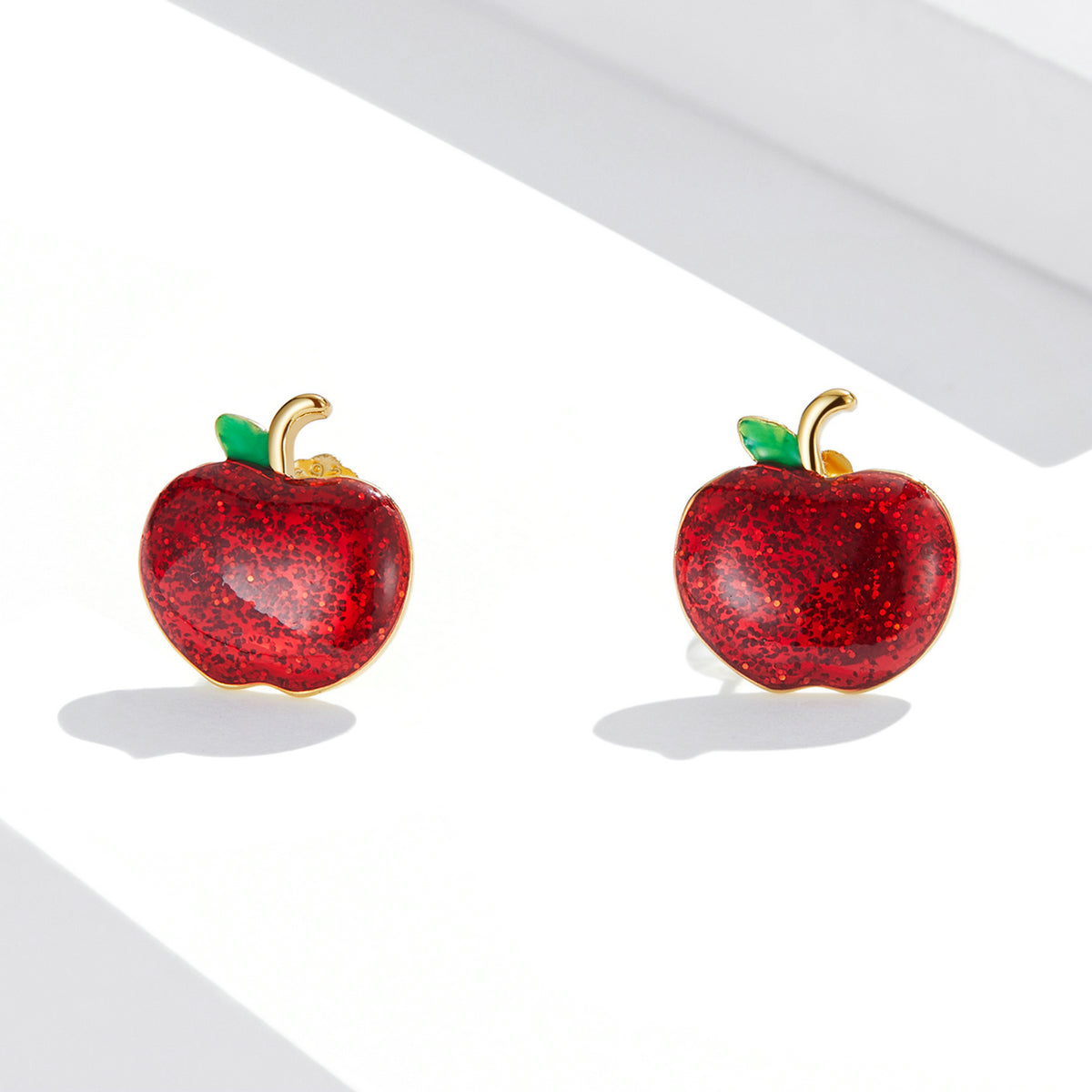 925 Sterling Silver Enamel Plated Gold Earrings