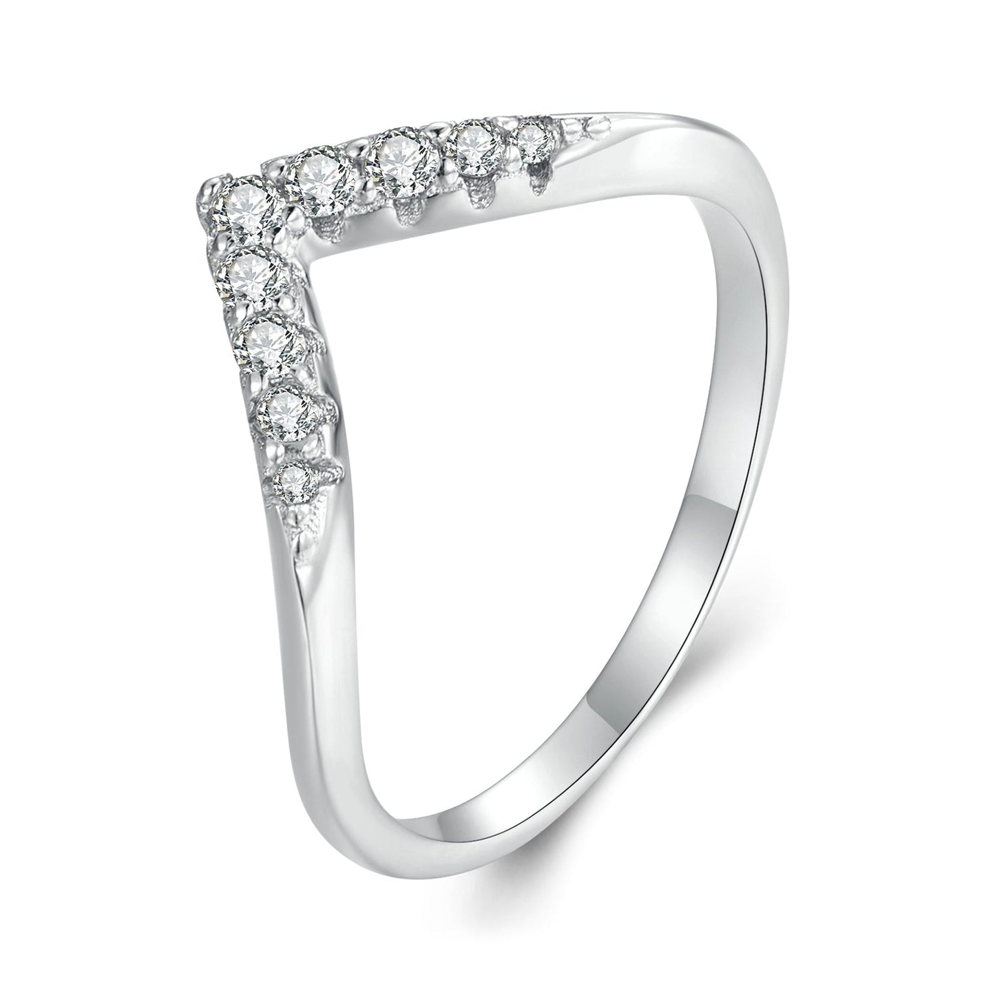 S925 Sterling Silver Moissanite 1.7mm Ring for Women - Size 6
