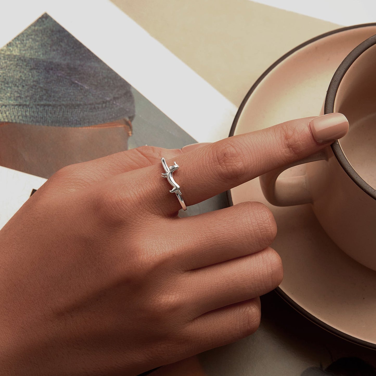 925 Sterling Silver Oxidized Silver 1.6mm Ring for Women