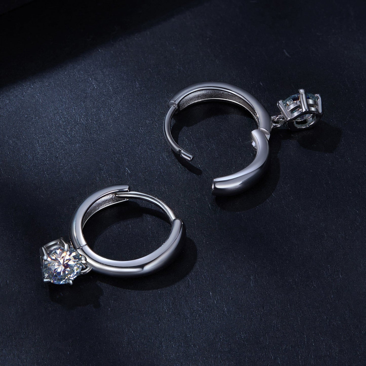 S925 Sterling Silver 0.50 Carat Moissanite Earrings for Women