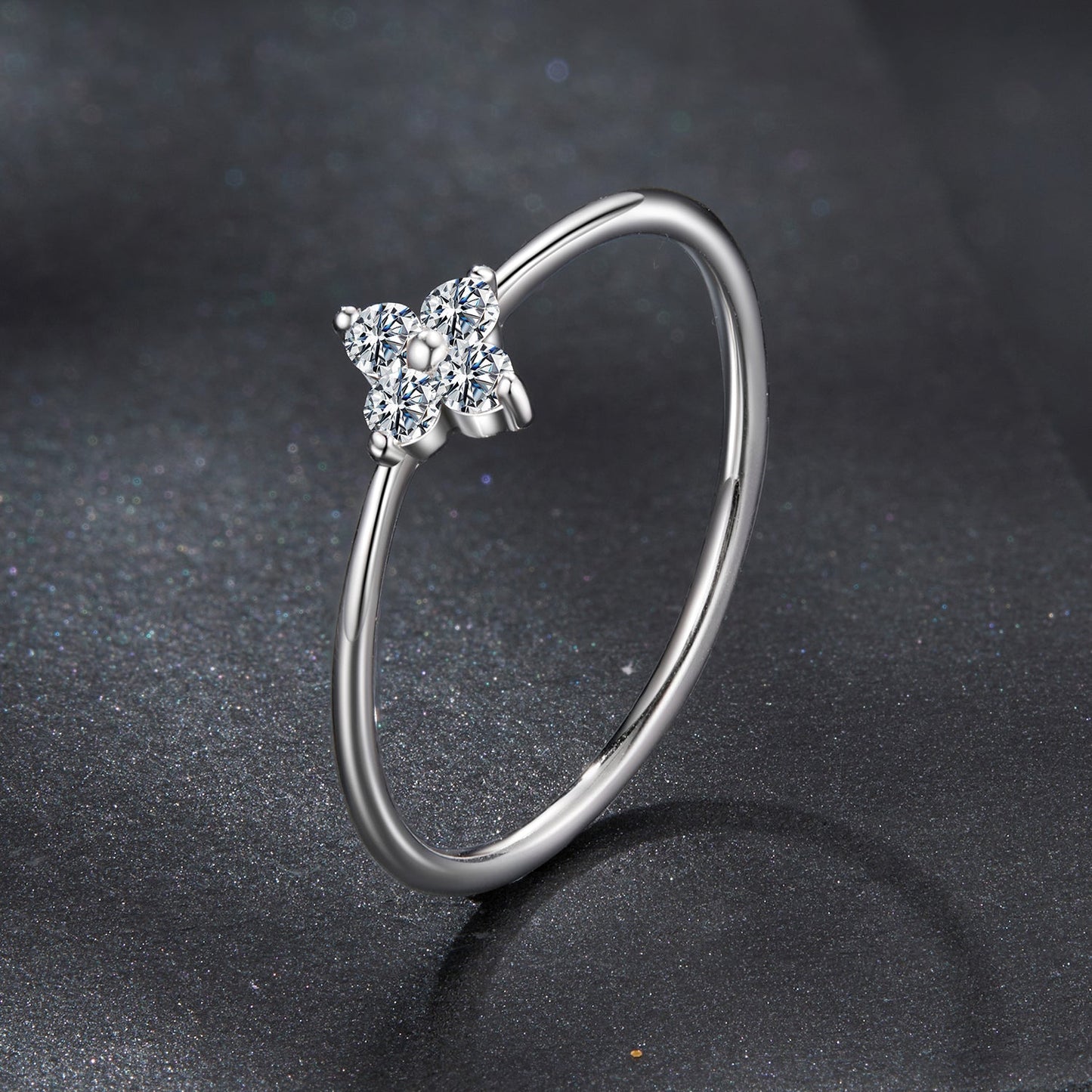 925 Sterling Silver Moissanite Size 6 Ring for Women