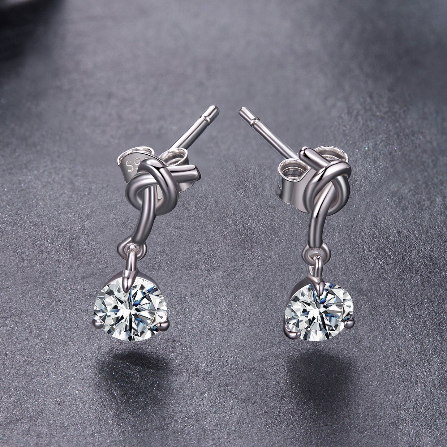 925 Sterling Silver Moissanite 0.50 Carat Earrings for Women