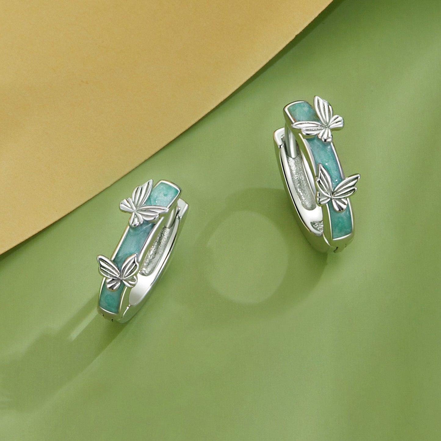 925 Sterling Silver Earrings with Enamel Process and Platinum Plating for Women