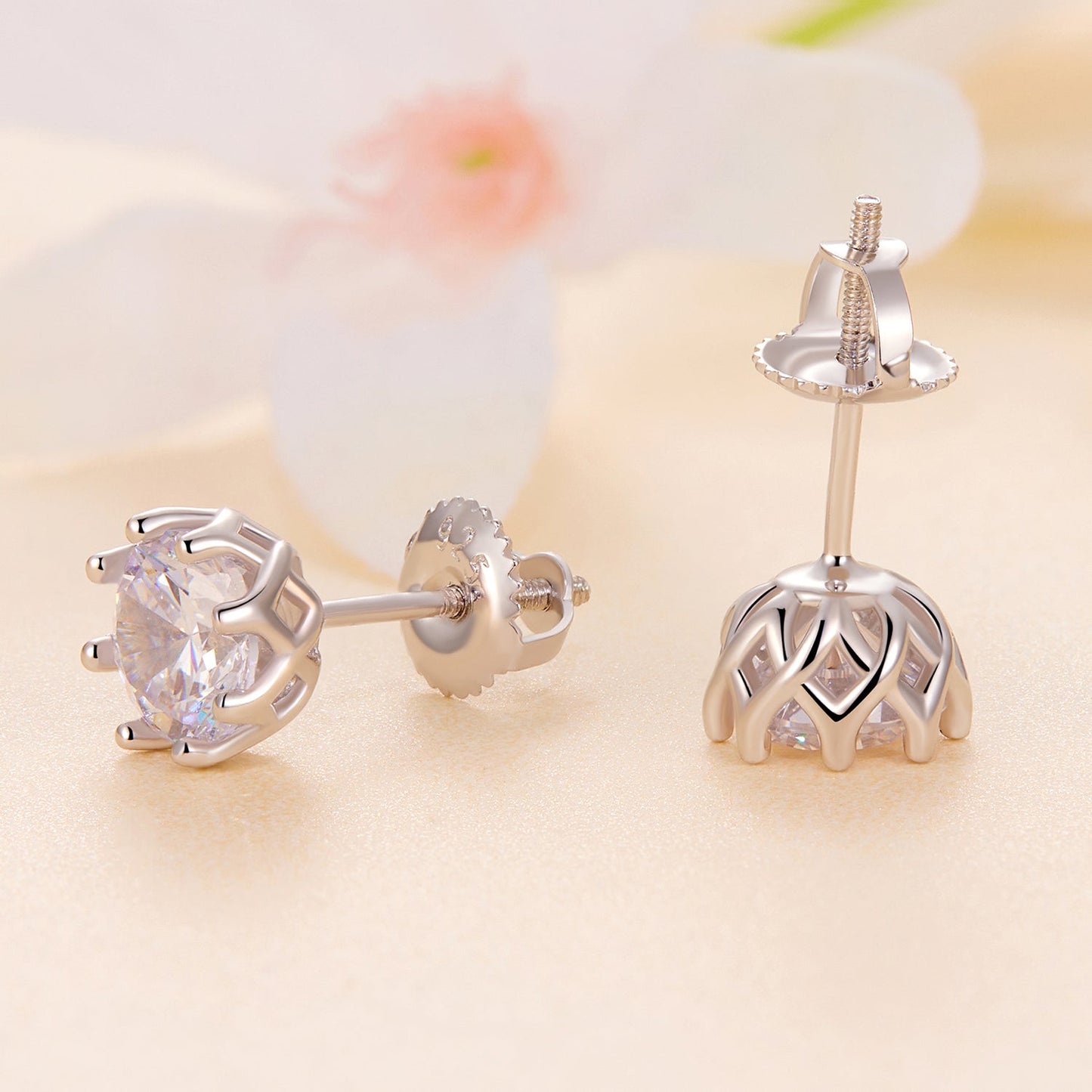 925 Sterling Silver Moissanite 0.5 Carat Earrings for Women