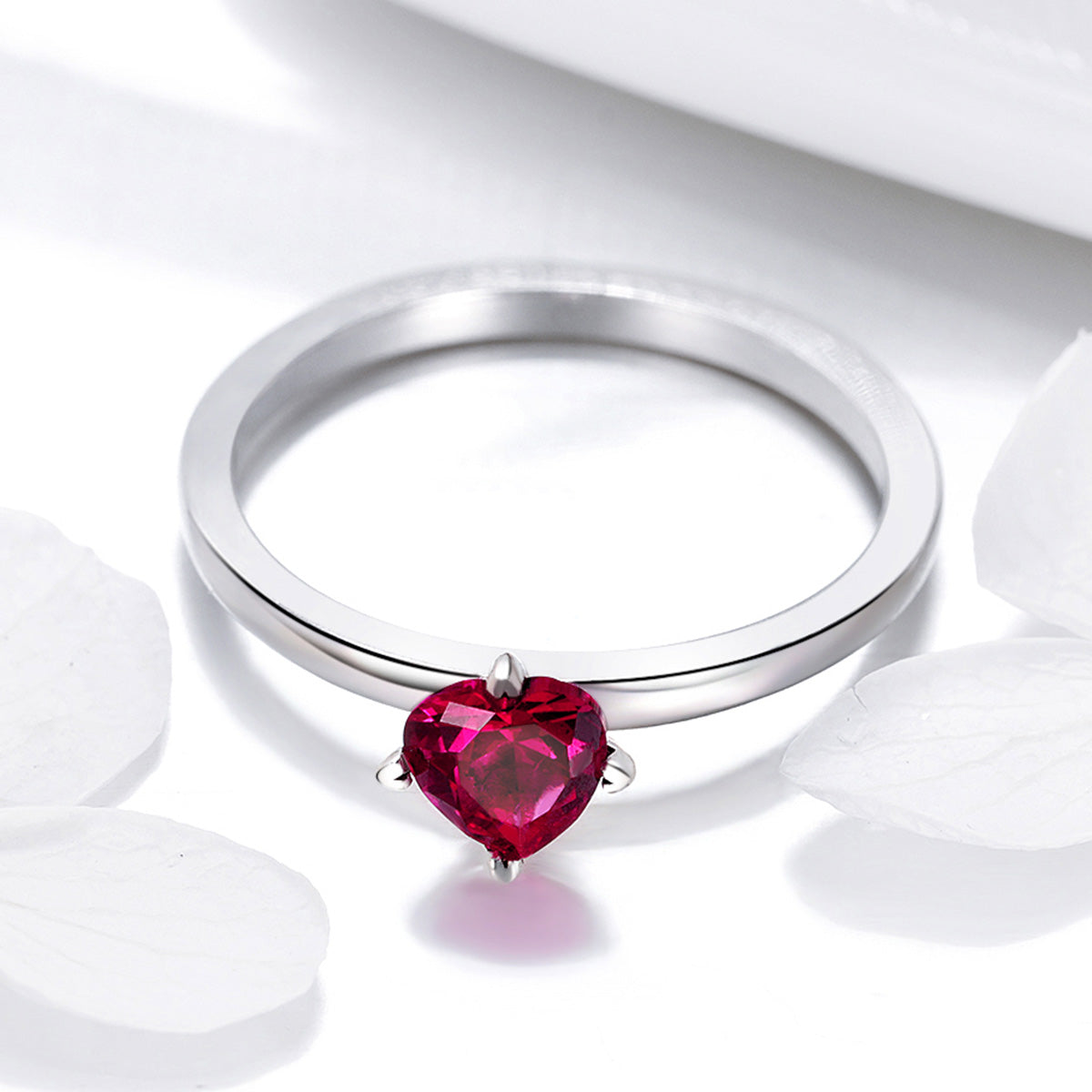 925 Sterling Silver Plated Platinum CZ Ring Size 6 for Women