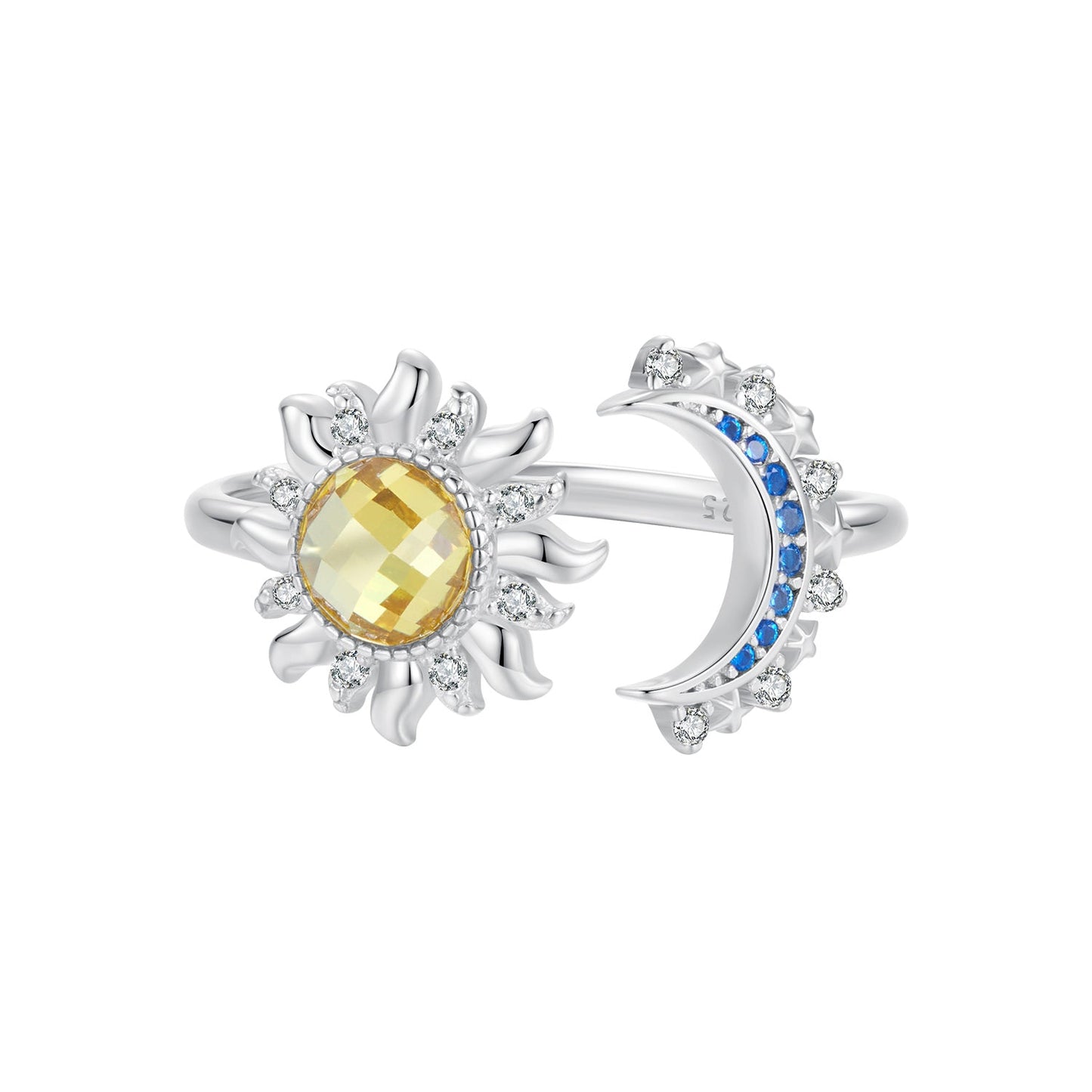 925 Sterling Silver Pavé CZ White Gold Plated Ring for Women